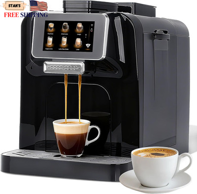 Fully Automatic Espresso Coffee Machine with Milk Cooler 4.3'' Touchscreen Dua...