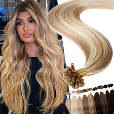 CLEARANCE Nail U-Tip 100 Human Hair Extensions Pre Bonded Keratin 4BUNDLES 200G