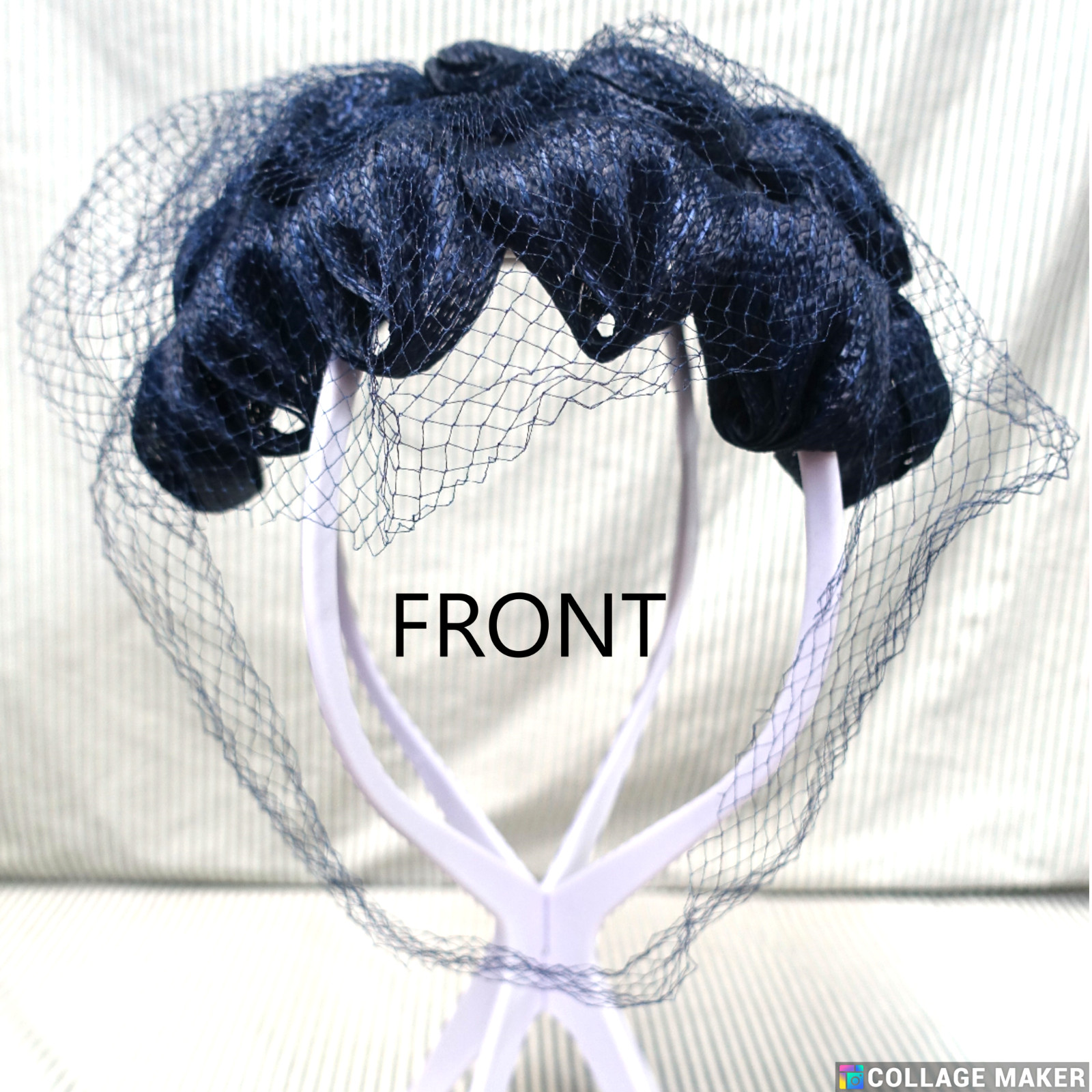 CLOVER LANE VINTAGE 1940'S NAVY BLUE WOVEN LOOPED… - image 1