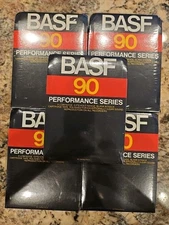 5 BASF PERFORMANCE SERIES 90   BLANK CASSETTE TAPE  (SEALED) P/N 54040 - NOS