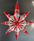 Radko Resplendence Star Christmas Tree Topper RED w/Glitter 2005 14" NEW w/tags — photo 2