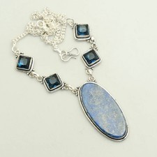 Lapis Lazuli Tanzanite Gemstone Ethnic Handmade Necklace Jewelry 27 Gms AN 27805