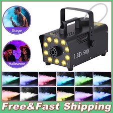 Fog Machine - Portable Smoke Machine with 10 Colorful LED Lights Effect, 500W