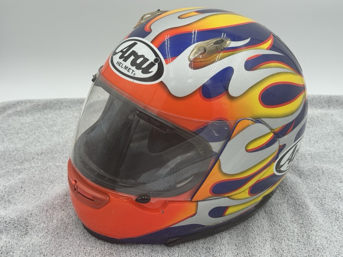 ARAI Quantum/f Full Face Motorcycle Helmet Flames RARE Size XXL
