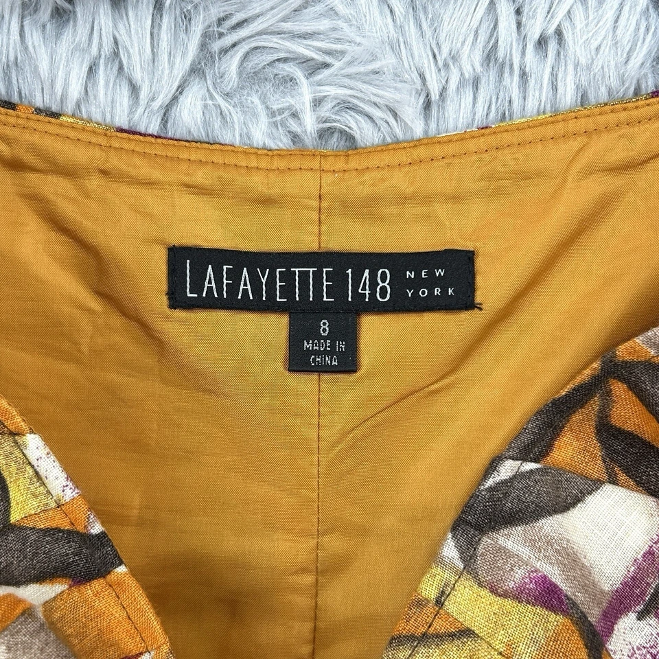 Lafayette 148 Skirt Womens 8 Floral 100% Linen Tropical Coastal Beachy Resort - Image 2 of 4