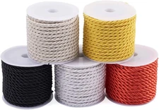 5 Rolls Twisted Cord Trim Rope 3Mm Polyester Braided Satin Twine Cord Thread Str