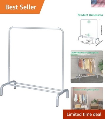 Durable 43.3'' Freestanding Coat Rack with Shoe Shelf   Elegant Grey Design
