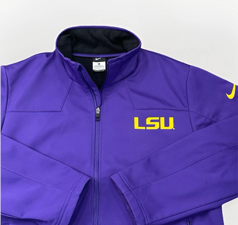 Куртка мужская Nike LSU Tigers на молнии средний вес размер XL ветровка с фиолетовой подкладкой - Изображение 2 из 4