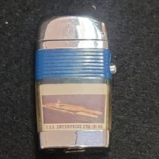 Vintage VUlighter Scripto USS Enterprise CVA (N) 65 Lighter ship Naval carrier