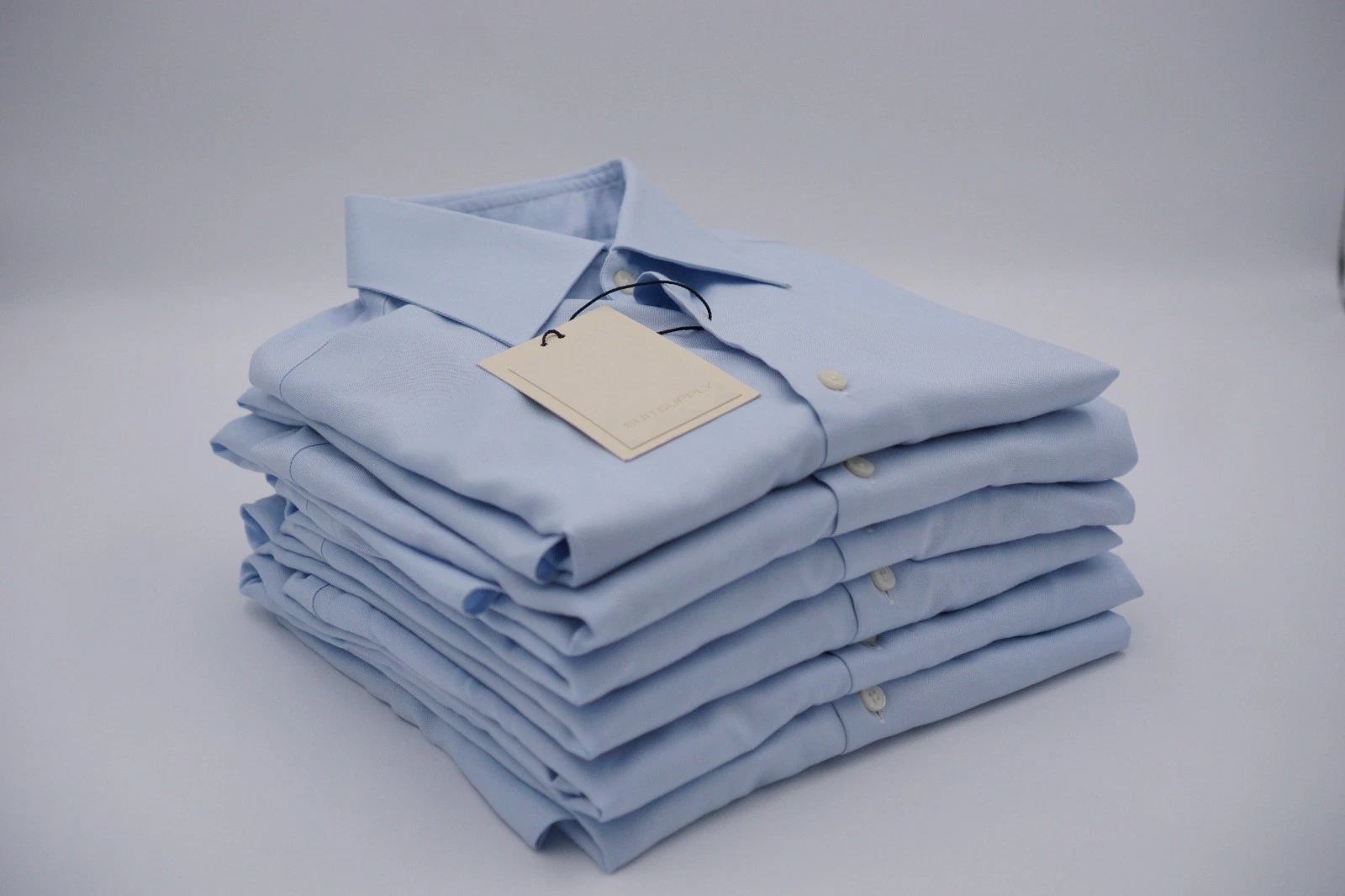Men Suitsupply Try On Shirt Light Blue Cutaway Slim Fit Formal 42 16.5