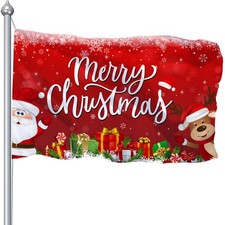 Christmas Flags 3x5 Outdoor, 3 Ply Large Merry Christmas Flags for Outside 3x...