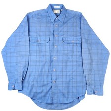 Vintage Levis Silver Label Blue Striped Button Up Long Sleeve Mens Size Medium