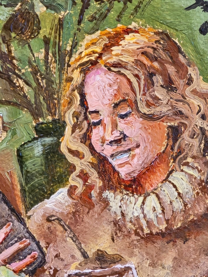 Gemütliche Ecke Ölmalerei 50x70 cm Ölgemälde auf Leinwand mit Rahmen - Bild 3 von 4