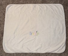 Vintage Carter's BABY White Bee Baby Fleece Crib Blanket Girl 30 X 40