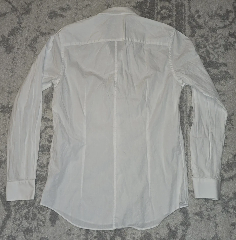 Camisa de vestir Dolce & Gabbana Staff para hombre 15,5/39 blanca con botones puño francés Foto 4 de 4