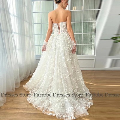 Elegant White Wedding Dresses Lace Sheath/Column Gowns with Detachable  Train | eBay