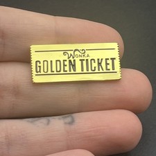 Willy Wonka Golden Ticket Charlie  The Chocolate Factory Lapel Hat Pin