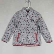 Eddie Bauer 1/4 Zip Fleece Pullover Geometric Kids Size Large 14/16 White Multi