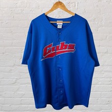 Vintage 90s 1990s Chicago Cubs Jersey MLB Embroidered Blue Men's Large
