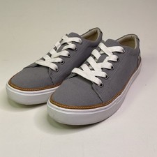 TOMS ALEX Womens Drizzle Grey Canvas Sneakers Lace Up Size 9