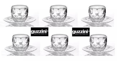 6 x Espressoglas mit Untersetzer 110ml Borosilikatglas 60cm GUZZINI VENICE