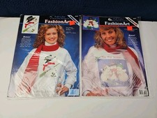 Two 2 Iron-On Christmas Fashion Art by Dimensions 80468 80507 SNOWMAN