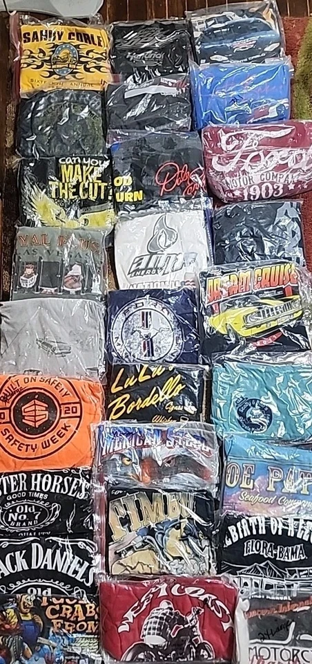 Lote De 27 Camisetas Gráficas Motor, Harley, Hotrod Vários Tamanhos - Imagem 2 de 4