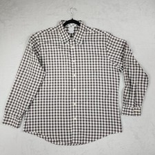 Brooks Brothers Regent Button Down Shirt Men's XL Brown Gingham Non-Iron Cotton