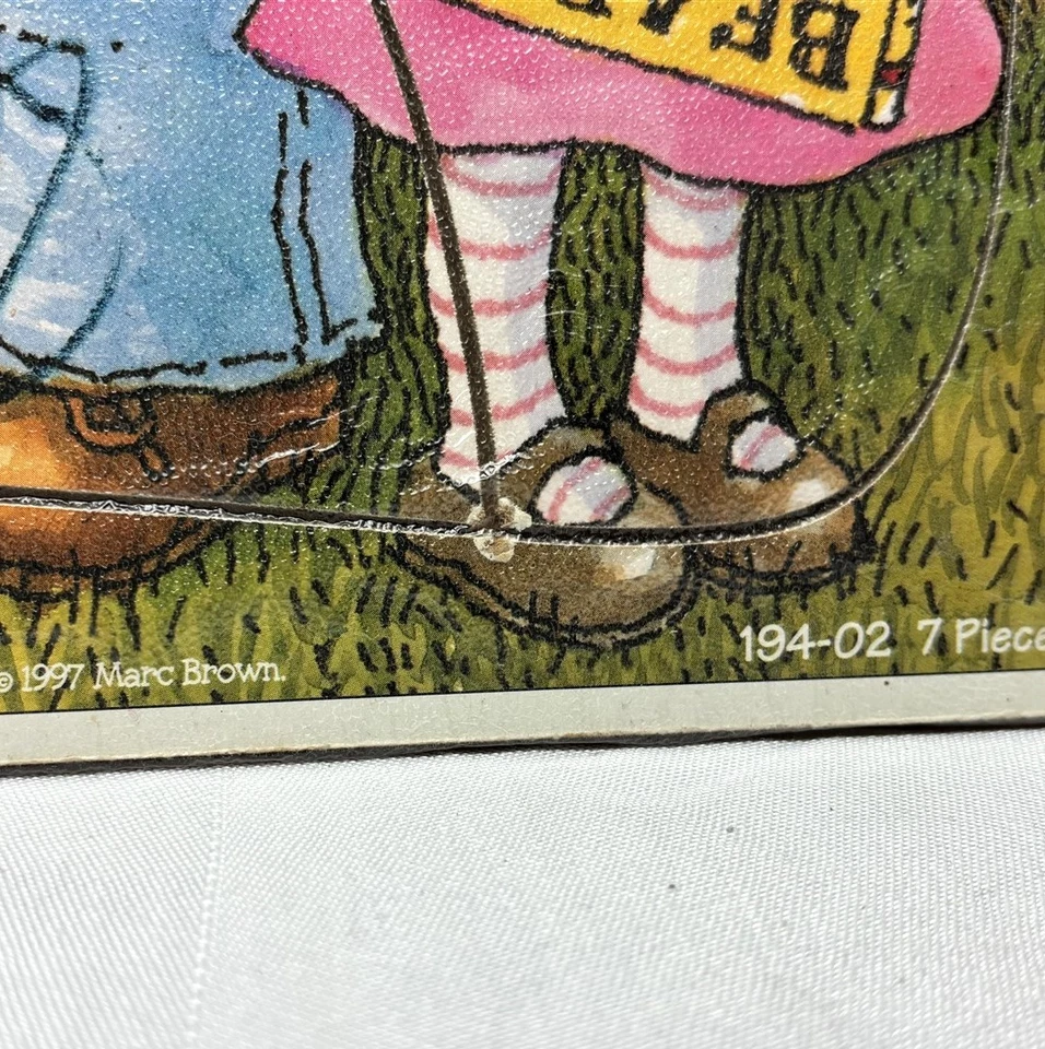 ARTHUR wooden frame tray puzzle Playskool kids toy 1997 Marc Brown PBS cartoon - Image 2 of 2