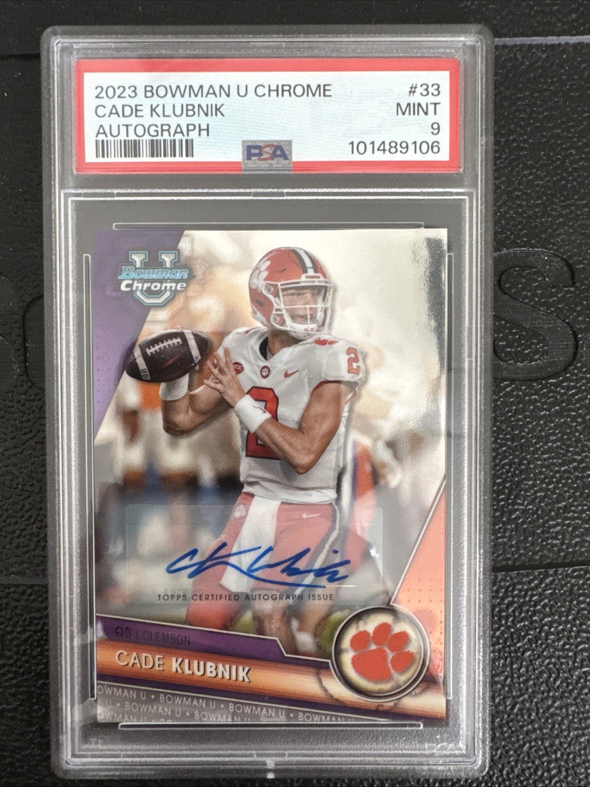 2023 Bowman University Chrome Cade Klubnik #33 Auto PSA 9