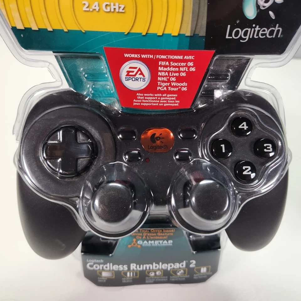 BRAND NEW Logitech Cordless Rumblepad 2 Vibration Gamepad Controller PC - Image 3 of 4