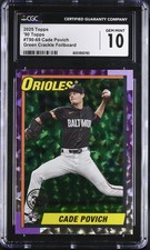 Topps 2025 #T90-69 Cade Povich '90 Topps Green Crackle Foilboard CGC 10