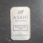 Asahi 1 oz Troy .999 Fine Silver Bullion Bar Silver Bar 1 oz Total Content