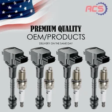 4X Ignition Coils + Spark Plug OEM for 2002-2006 Nissan Sentra Almera 1.8L UF351