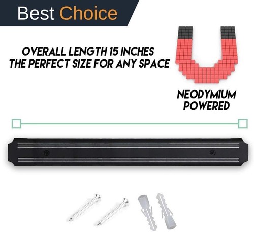 Magnetic Knife Holder Strip Rack Wall Mounted Utensil Holder Kitchen Organizer - Picture 2 of 10