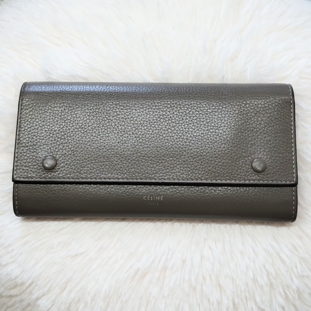 【関税&送料込】Celine Wallet Celine Old logo flap long wallet gray/yellow from JAPAN | eBay