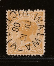 VICTORIA 1906 4d Yellow-Bistre SG 421 SON 'WALWA' DE 10 1908