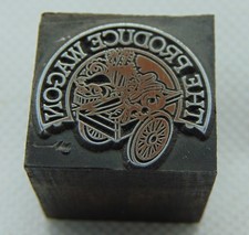 Vintage Printing Letterpress Printers Block The Produce Wagon Vegetables 