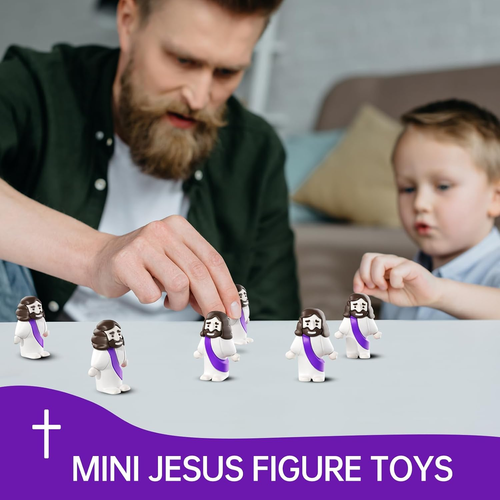 50 Pcs Easter Jesus Figures in Bulk, Mini Jesus Figures to Hide and Seek, Little - Picture 7 of 12