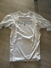 Billabong Rash Guard Shirt Adult XL White Short Sleeve Logo Retro Y2K Mens