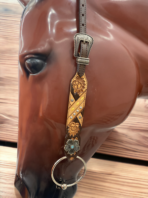 Ensemble de colliers de bride de cheval en cuir sculpté à la