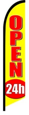 OPEN 24h SWOOPER FEATHER FLAG BANNER SIGN KIT 9551