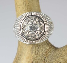 Bianco Diamante Solitario 1.94 KT / 6 MM Taglio Rotondo Certificato Uomo Ring