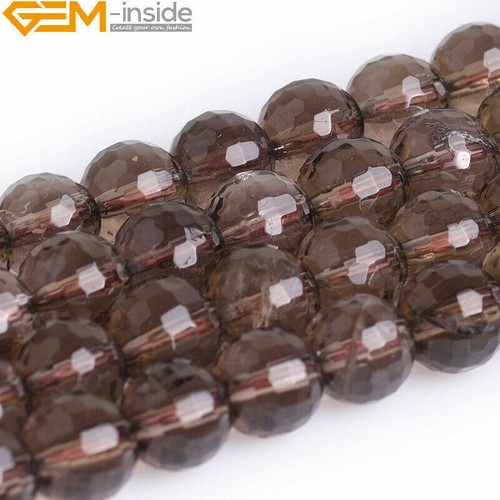 Natural Stone AAA Faceted Brown Smoky Quartz Loose Beads Jewelry Making 15" - Picture 19 of 35