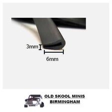 CLASSIC MINI 6mm WHEEL ARCH RUBBER TRIM BEADING x4 METRES U SHAPED GS1 8C1