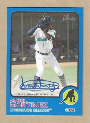 2022 Topps Heritage Minors #ROA-AM ANGEL MARTINEZ Blue REAL ONE AUTO 92/99