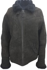 Type B-3 Leather sheepskin Shearling Flying Pilot Bomber jacket women size 12