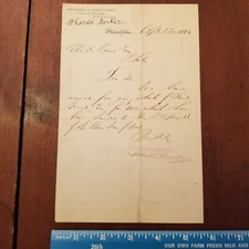 Vintage 1884 University of Pennsylvania Pharmacy Medicine signed Wharton Barker