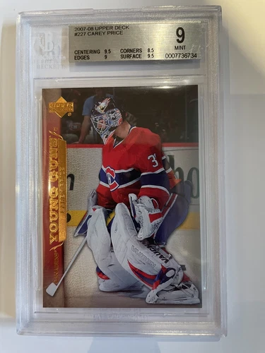 2007-08 Upper Deck Carey Price Young Guns #227 BGS 9