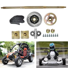Go Kart ATV Live Rear Axle Kit +Sprocket Hub Drift Trike + Brake Assembly 32"